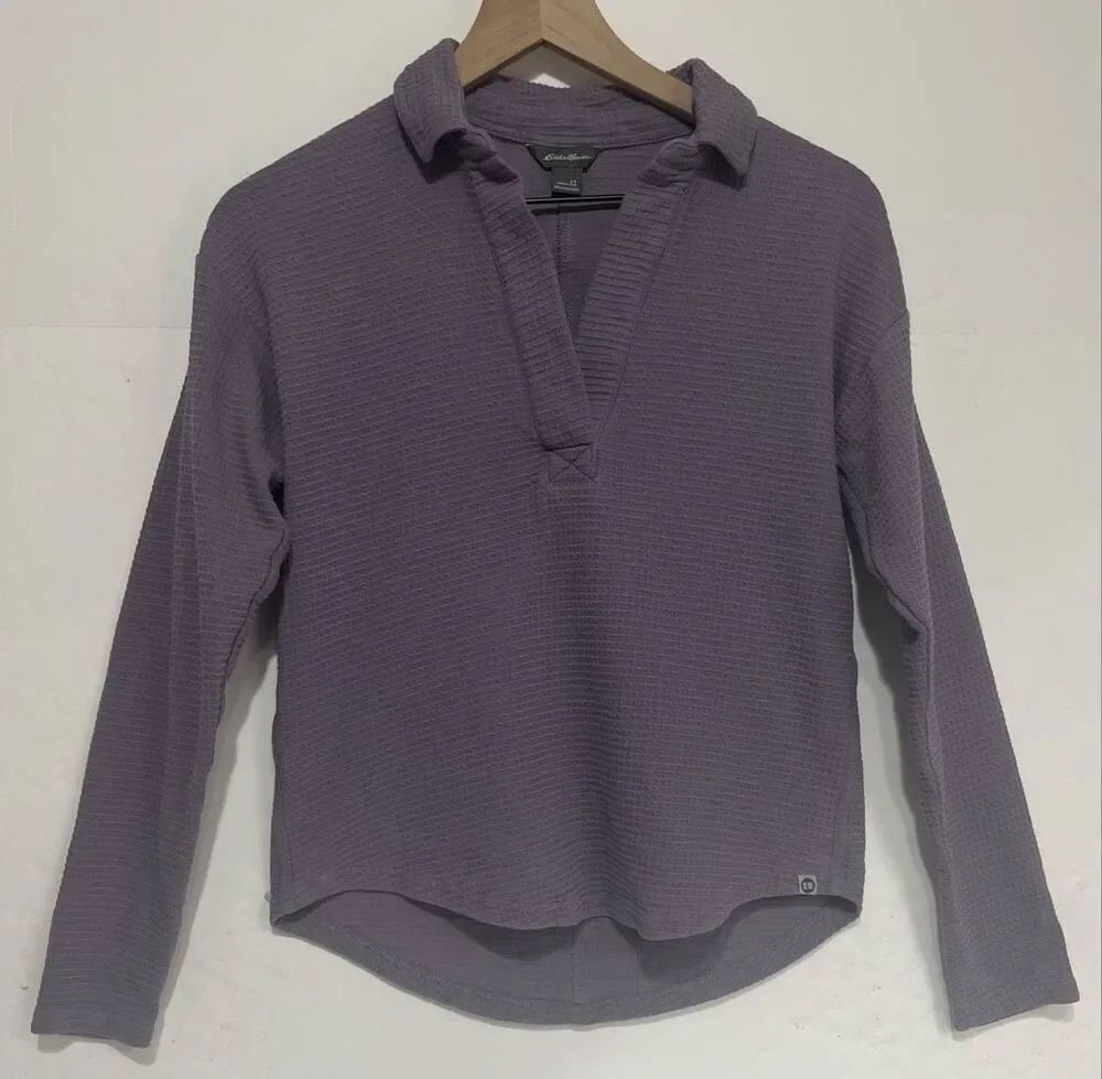 Eddie Bauer Purple Waffle Knit Top   Size XS